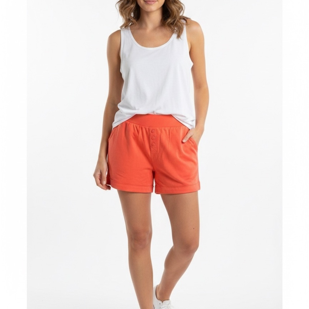 Koolaburra Women's High Waist Orange Shorts
